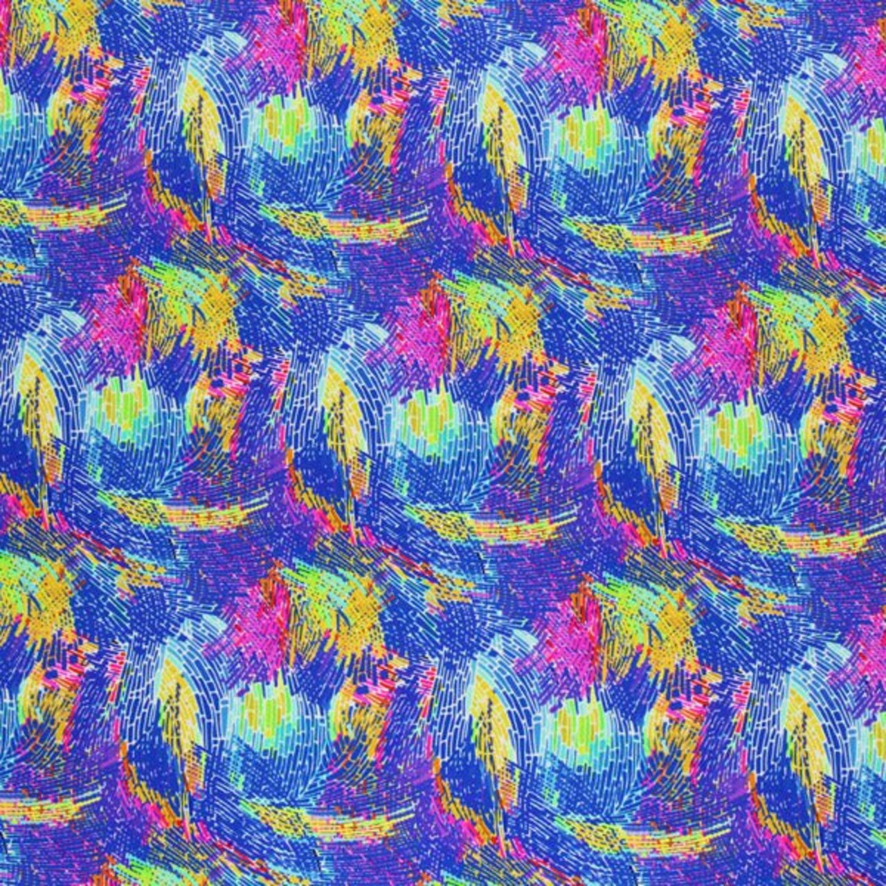 1 Yard Abstract Strokes Printed Spandex 56 Width Swimwear, Activewear & Dancewear